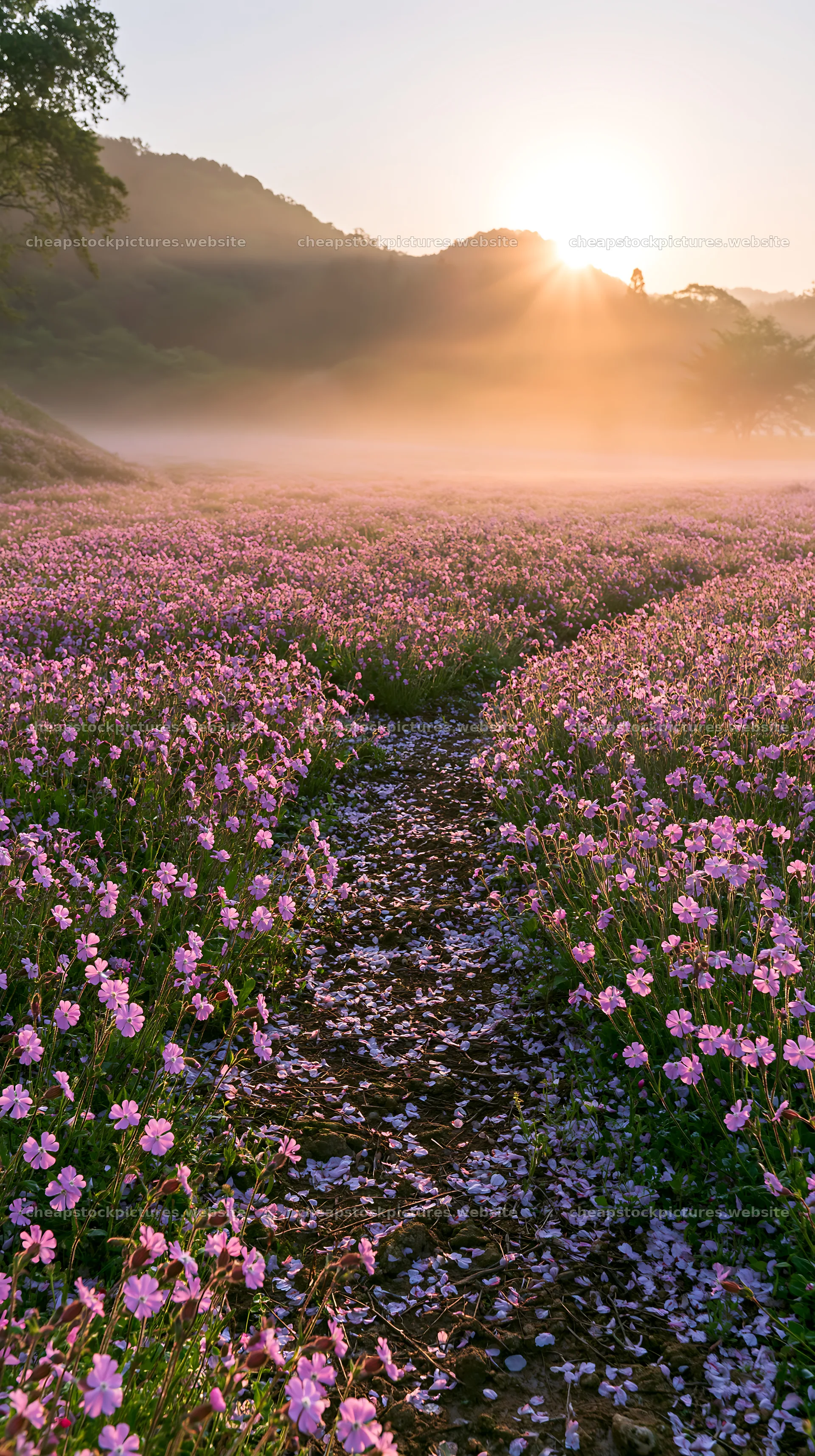 Fukuoka spring meadow fallen blossom foreground