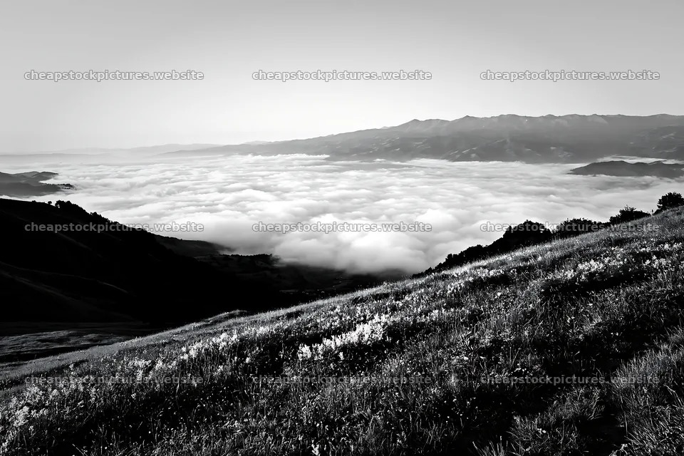 Transylvania summer hay meadows with cloud cover in the valley – stock pictures 9722x6480