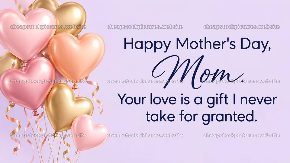 Happy Mother's Day greeting with heart balloons – stock pictures 10324x5812