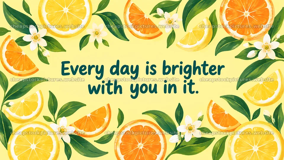 Citrus Greeting with a Brighter Days Message – stock pictures 10324x5812