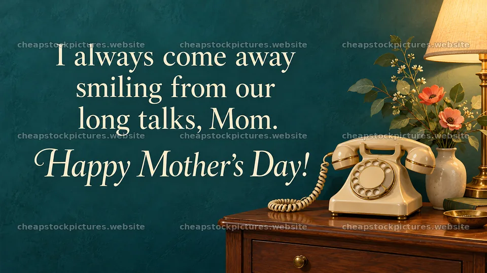 Mother's Day Greeting with Vintage Rotary Telephone – stock pictures 10324x5812