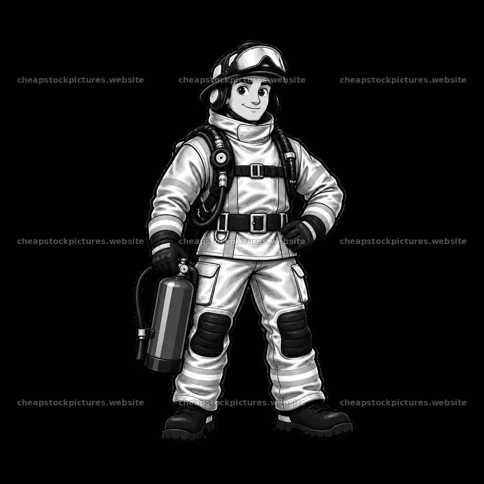 Firefighter with a fire extinguisher on an aircraft carrier – stock pictures 7746x7746