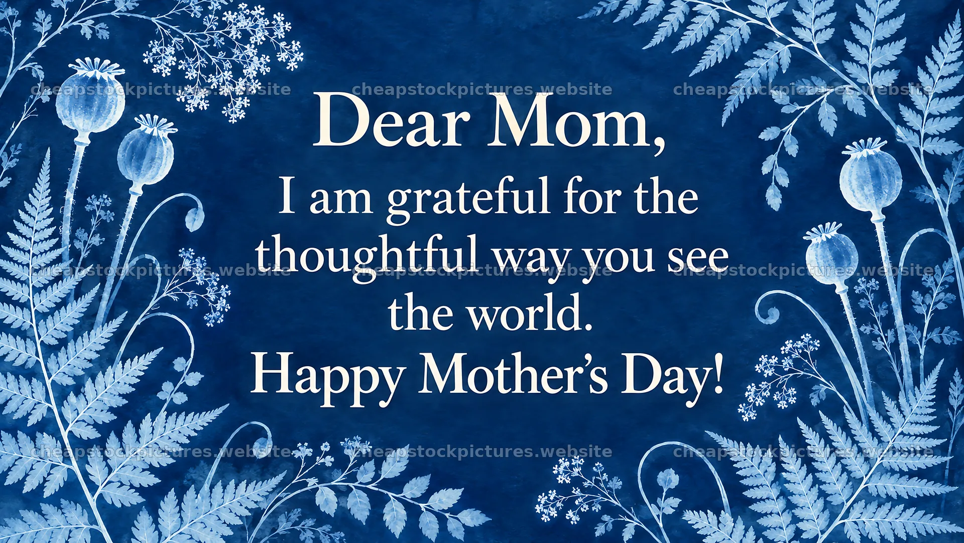 Botanical Mother's Day Greeting for Mom – stock pictures 10324x5812
