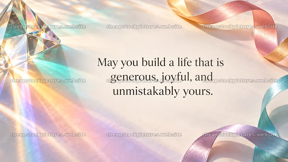 Wedding greeting with a joyful life wish – stock pictures 10324x5812