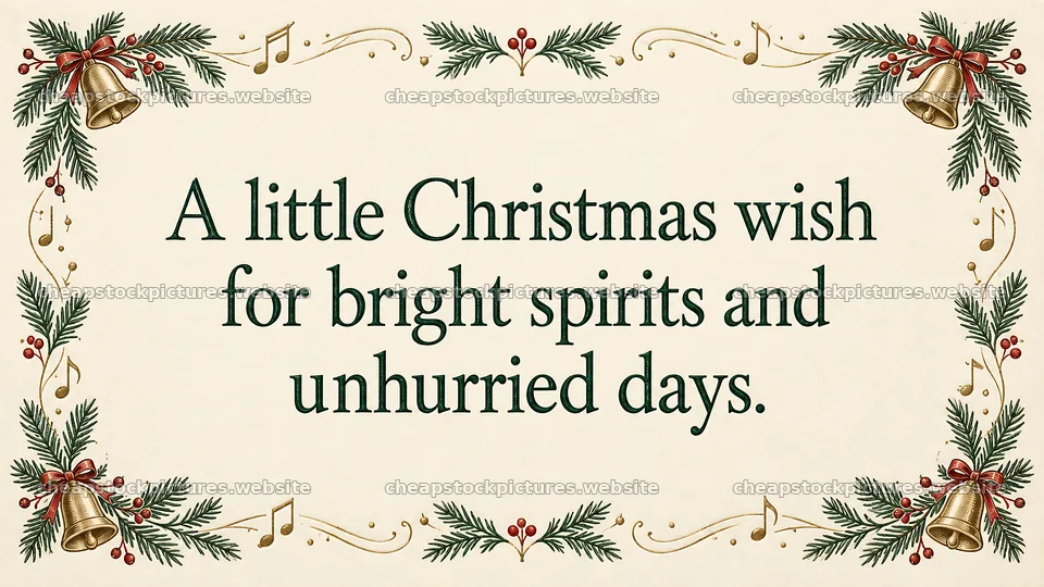 Christmas Greeting with Evergreen and Bells – stock pictures 10324x5812