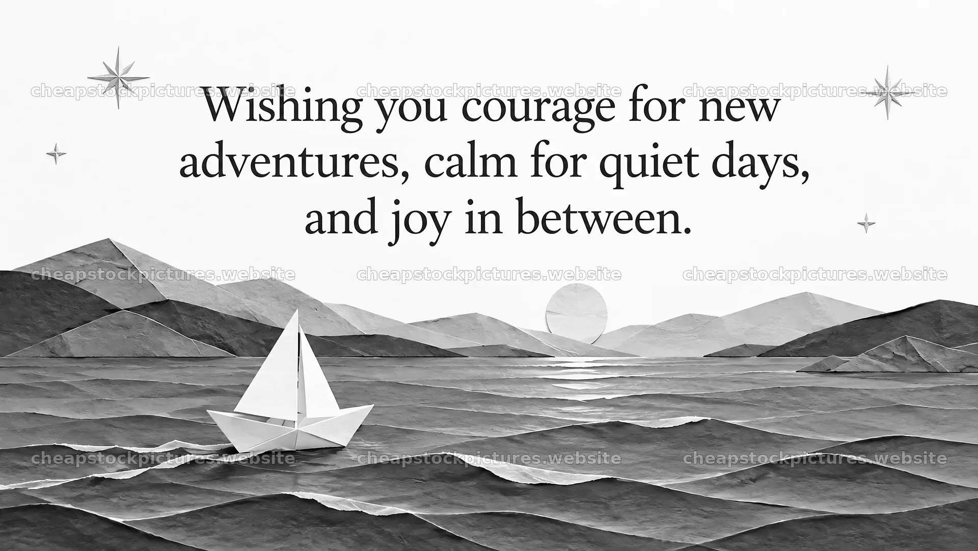 Birthday Greeting with Paper Sailboat and Wishes – stock pictures 10324x5812