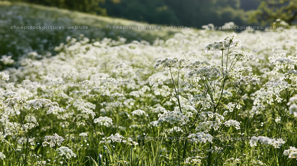 Meadow whiteout with blooming flowers in a natural field – stock pictures 10608x5938