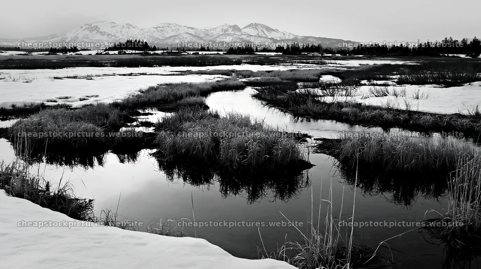 Akita snowmelt meadow with silver grasses and mountain view – stock pictures 10608x5938