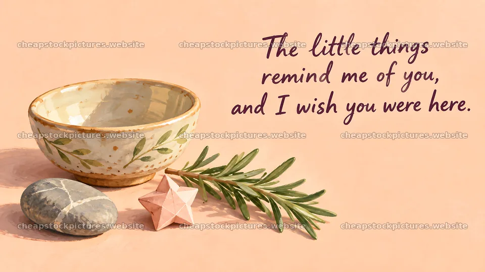 I Miss You Greeting with Bowl and Star – stock pictures 10324x5812