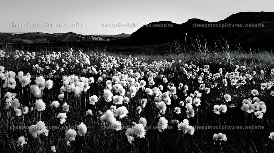 Meadow grass seedheads in black and white landscape – stock pictures 10608x5938