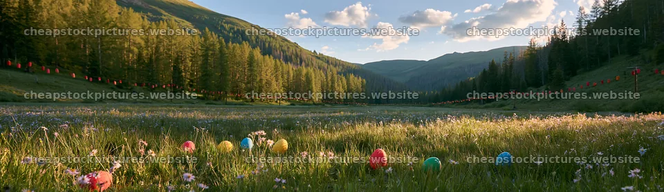 Christmas lanterns in deep mountain valley meadow – stock pictures 14762x4268