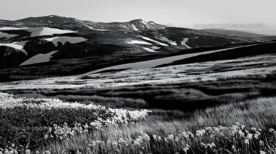 Akita snowmelt meadow with silver grasses under clear sky – stock pictures 10608x5938
