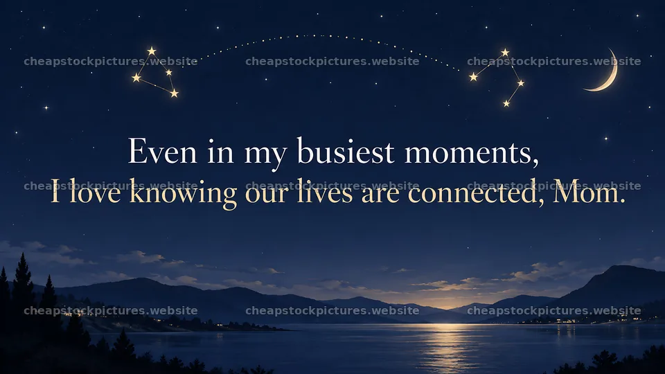 Love You Mom Under a Starry Night Sky – stock pictures 10324x5812