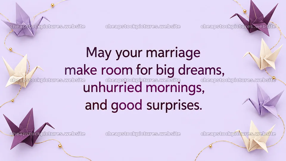 Origami Crane Wedding Greeting Card – stock pictures 10324x5812