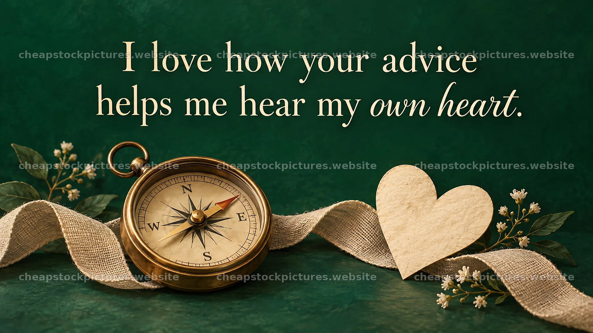 Love Message with Compass and Wooden Heart – stock pictures 10324x5812