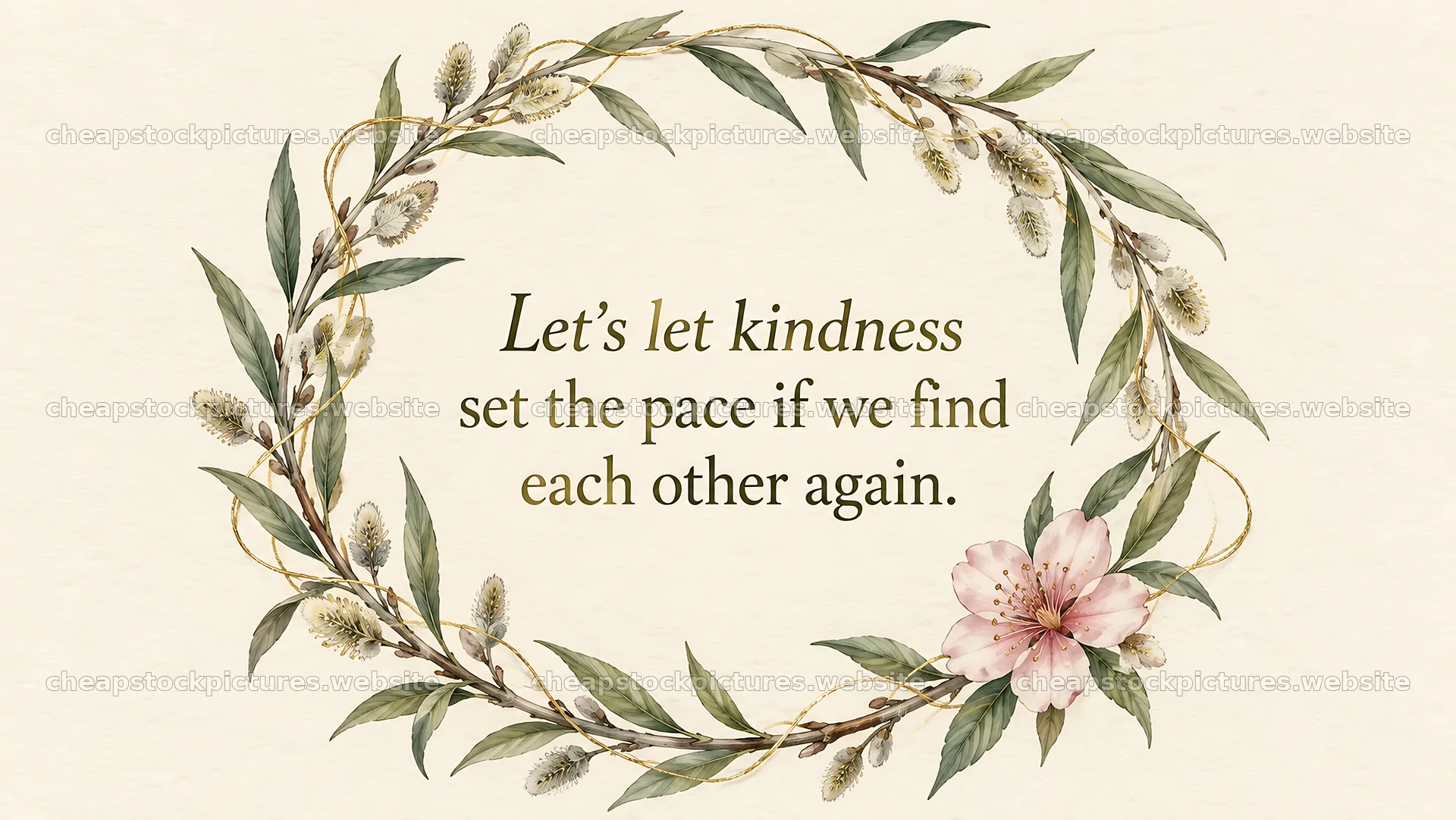 Kindness and Reconnection Floral Greeting – stock pictures 10324x5812