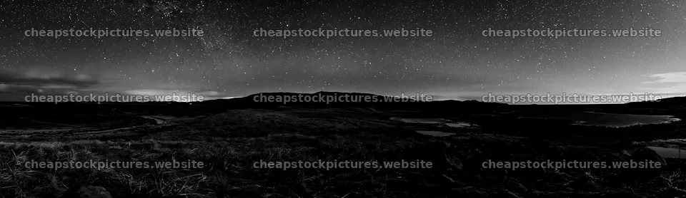 Aurora meadow coast under a starry sky at night – stock pictures 14762x4268