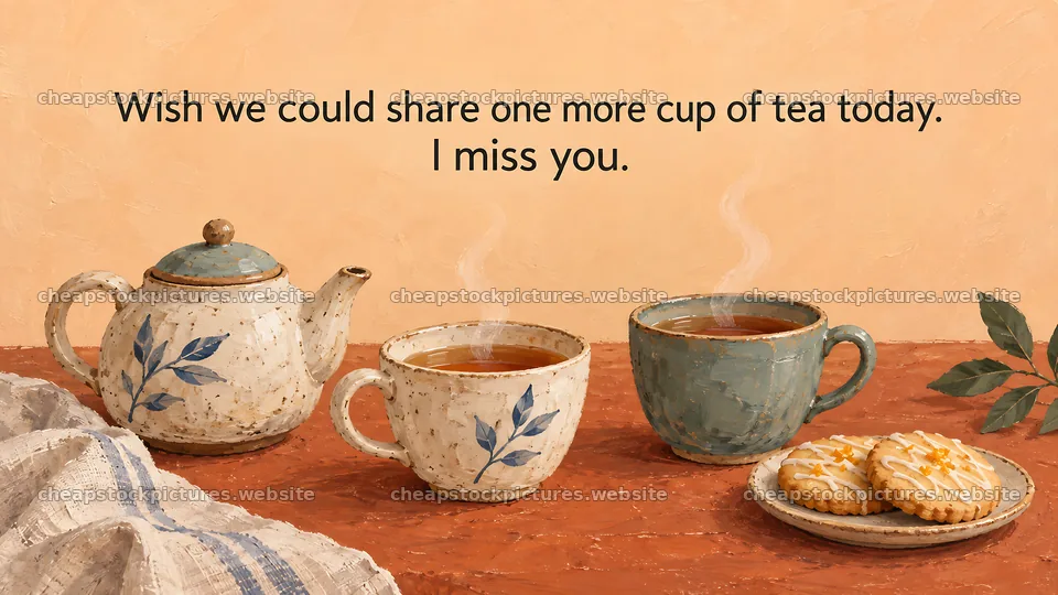 I Miss You Over a Cup of Tea – stock pictures 10324x5812