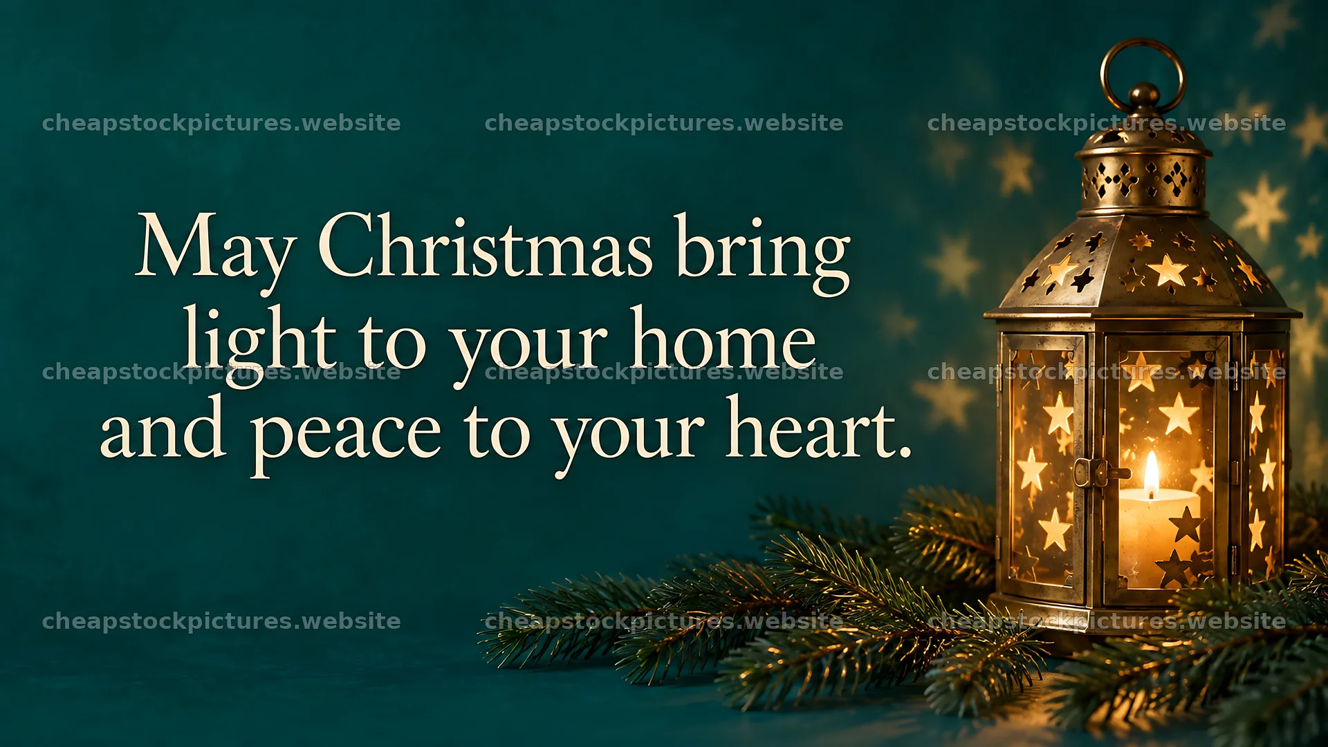 Christmas Greeting with a Glowing Star Lantern – stock pictures 10324x5812