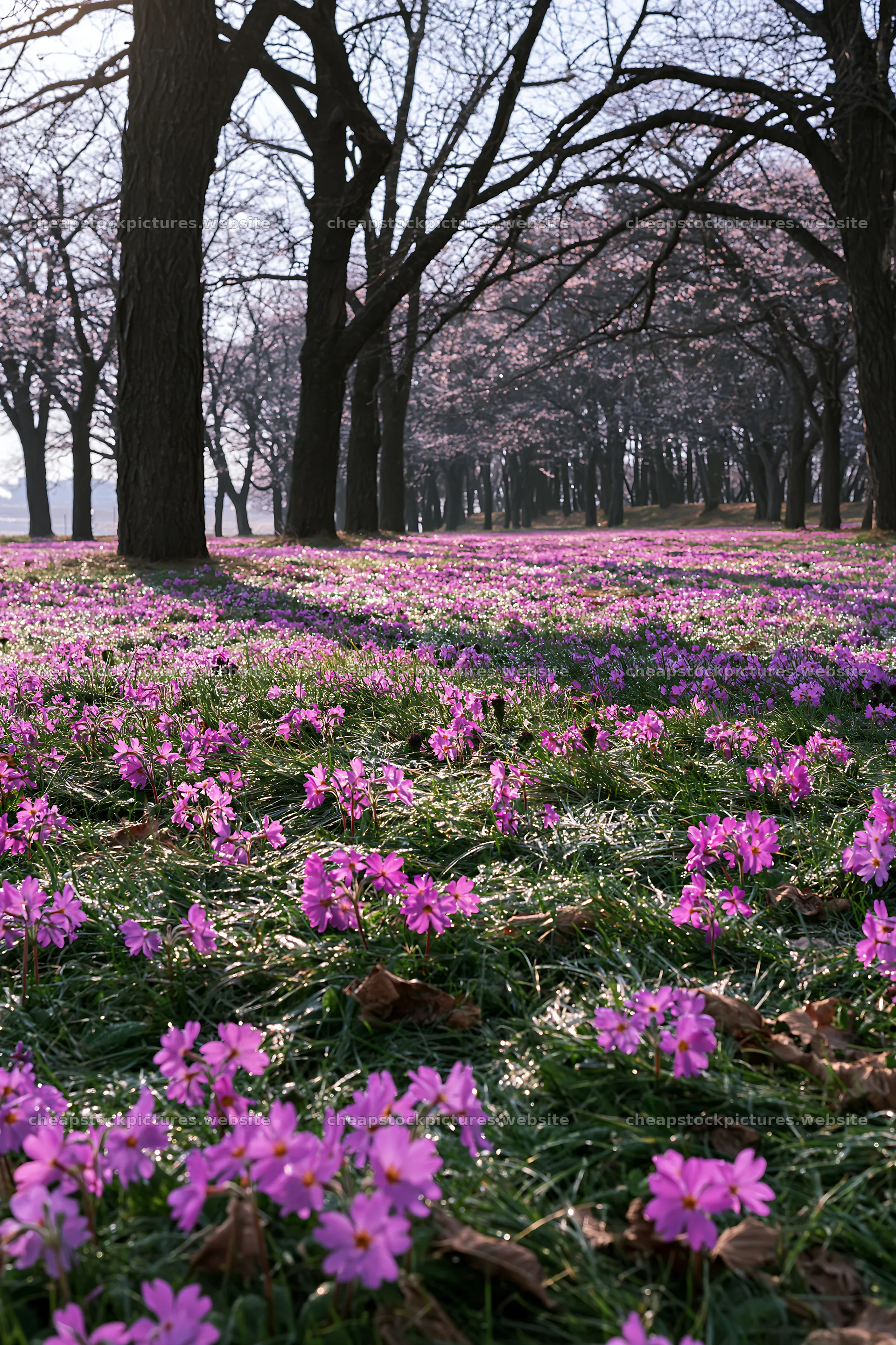 Seaside orchard meadow with flowers in springtime – stock pictures 6480x9722