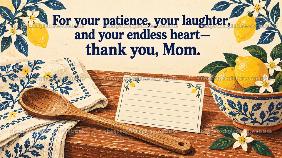 Mother's Day Thank You Card with Lemons – stock pictures 10324x5812