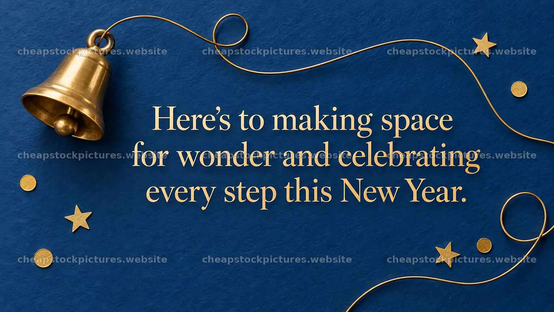 Golden New Year Greeting on Blue Background – stock pictures 10324x5812