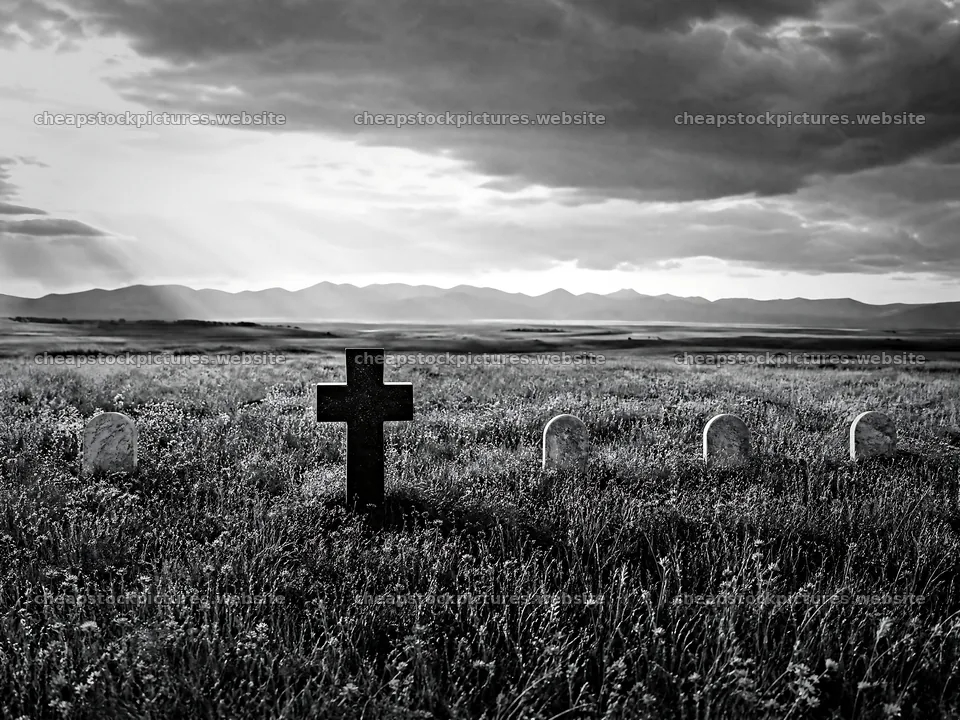 Christian cross in meadow with light rays from the sky – stock pictures 9166x6874